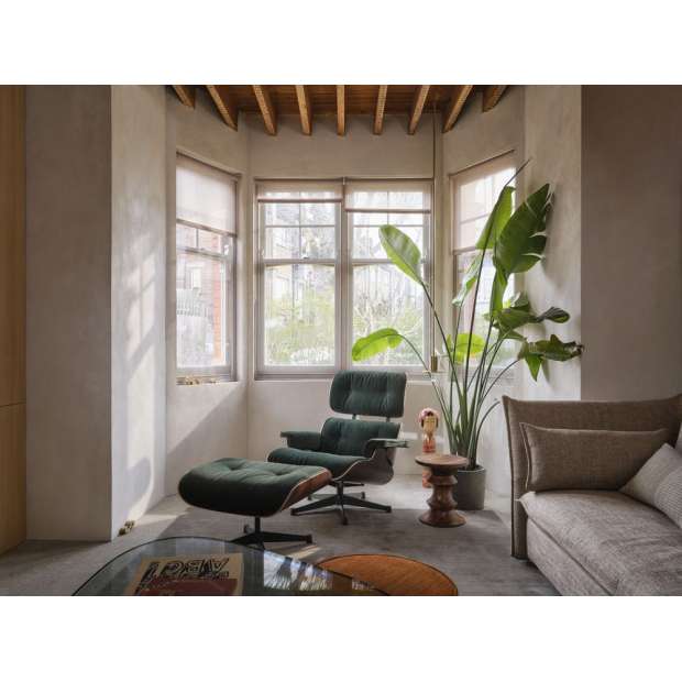 Lounge Chair & Ottoman - Santos Palisander - Kvadrat Phlox 01 Dark Green - base Pine Green 22 - new dimensions - Vitra - Charles & Ray Eames - Accueil - Furniture by Designcollectors