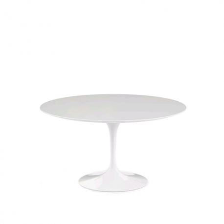 Saarinen Round Tulip Table, White Laminate (H72 D91) - Knoll - Furniture by Designcollectors