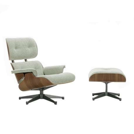 Lounge Chair & Ottoman - Santos Palissander - Nubia Ivory/Forest - base polished sides black - new dimensions - Vitra - Charles & Ray Eames - Home - Furniture by Designcollectors