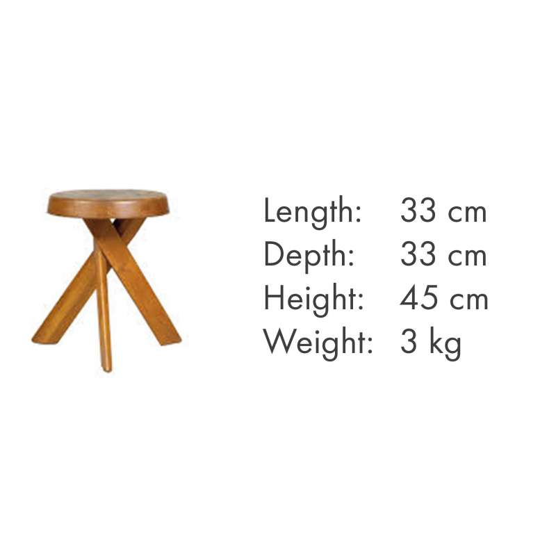 dimensions S31A Tabouret rond, assise basse - Pierre Chapo - Pierre Chapo - Bancs et tabourets - Furniture by Designcollectors