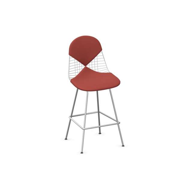 Wire Stool Medium - Hopsak Red/Cognac - Vitra - Charles & Ray Eames - Barstools - Furniture by Designcollectors