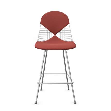 Wire Barstoel Medium - Hopsak Rood/Cognac - Vitra - Charles & Ray Eames - Barstools - Furniture by Designcollectors