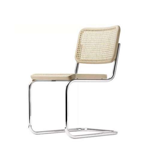 S 32 Chair, Natural Beech, Cane work with supporting mesh, no glides - Thonet - Marcel Breuer - Chairs - Furniture by Designcollectors