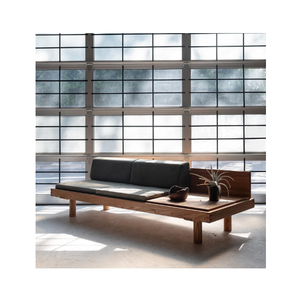 L09G Banc en bois 3 places - coussins pour 2 pers. - Pierre Chapo - Pierre Chapo - Daybed - Furniture by Designcollectors