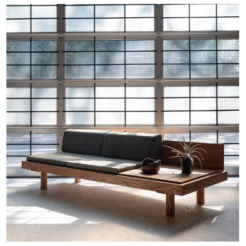 L09G Banc en bois 3 places - coussins pour 2 pers. - Furniture by Designcollectors