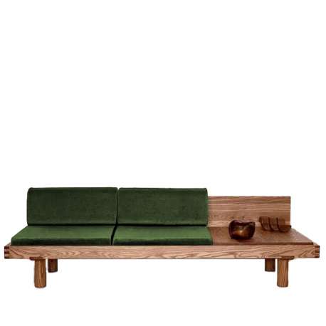 L09G Banc en bois 3 places - coussins pour 2 pers. - Pierre Chapo - Pierre Chapo - Furniture by Designcollectors