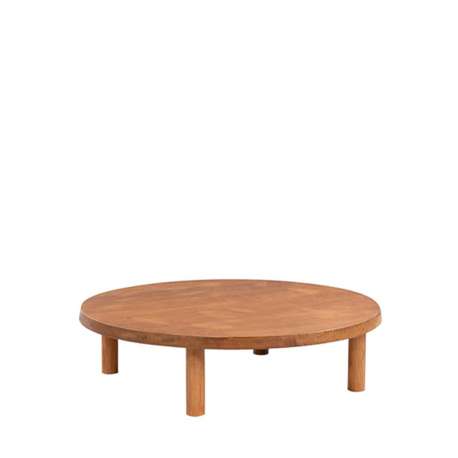 T02N Coffee table round (128 cm) - Elmwood - Pierre Chapo - Furniture by Designcollectors