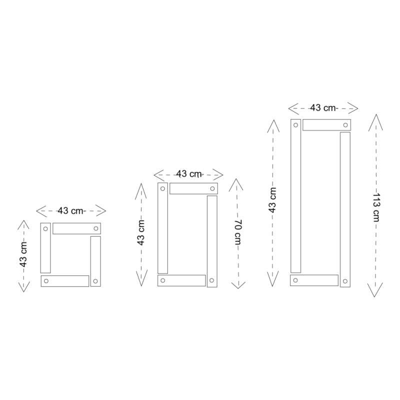 dimensions D07C Miroir cadre bois de pied - Pierre Chapo - Pierre Chapo - Accueil - Furniture by Designcollectors