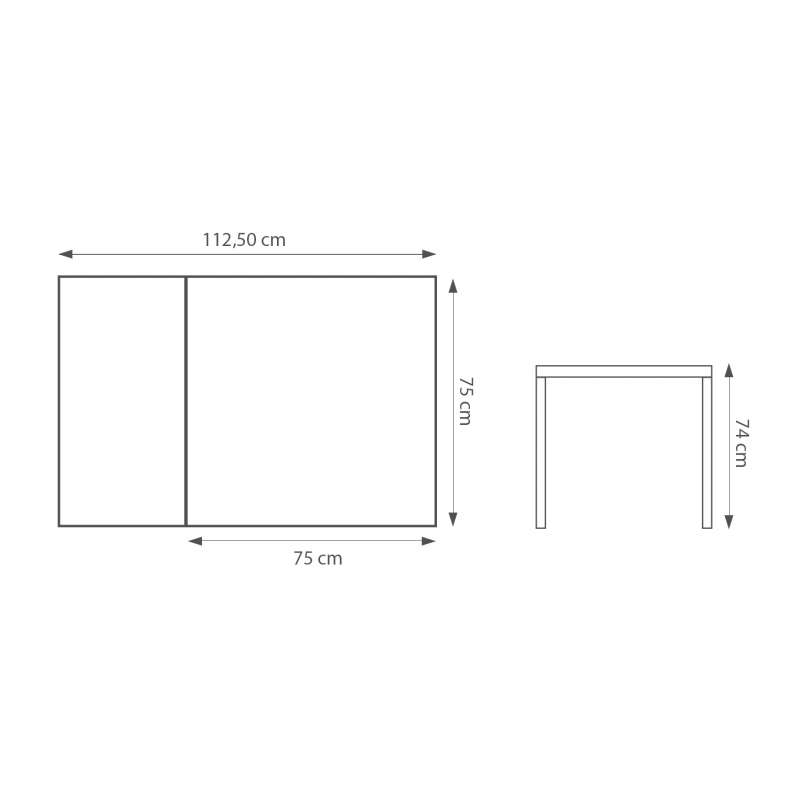 dimensions DL81C Foldable Table, Birch Veneer - Artek - Alvar Aalto - Tables & Desks - Furniture by Designcollectors