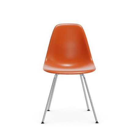 Eames Plastic Chair DSX Chaise sans revêtement - Rusty Orange RE - Chrome - Vitra - Charles & Ray Eames - Furniture by Designcollectors