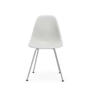Eames Plastic Chair DSX without upholstery - Cotton White RE - Chrome Base