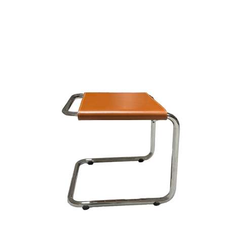 Stool CG70 - Height 40 - Chrome - Leather Cognac - Be.Classics - Christophe Gevers - Stools & Benches - Furniture by Designcollectors