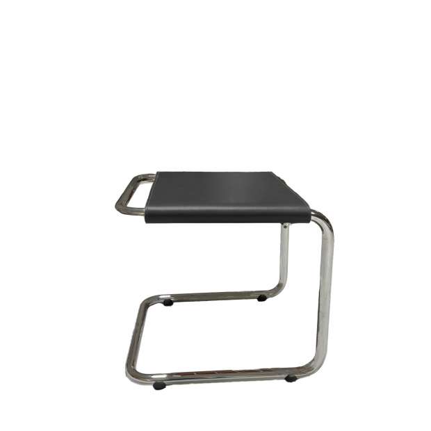 Stool CG70 - Height 40 - Chrome - Leather Black - Be.Classics - Christophe Gevers - Stools & Benches - Furniture by Designcollectors