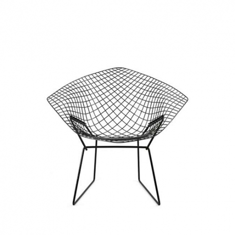 Bertoia Diamond Armstoel zonder bekleding: Buiten zwart - Knoll - Harry Bertoia - Furniture by Designcollectors