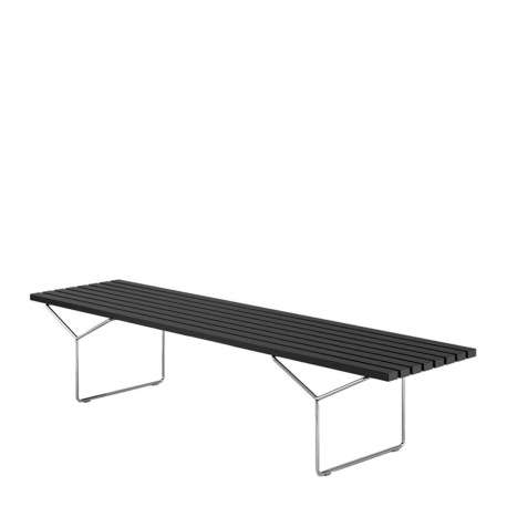 Bertoia Bench - Chrome with black painted slats - Furniture by Designcollectors