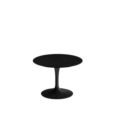 Saarinen Low Round Tulip Table, black base, black laminate top (H36, D51) - Knoll - Furniture by Designcollectors