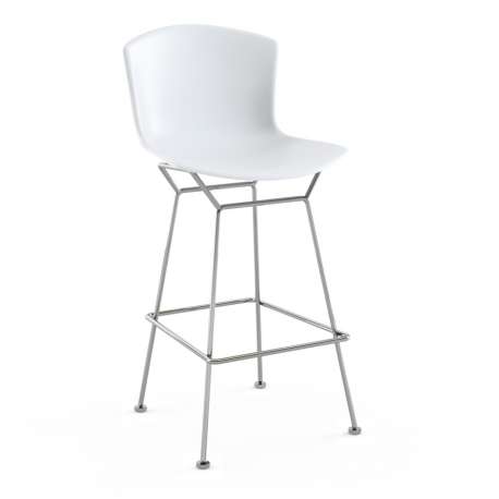 Bertoia Plastic Bar Stool - Chrome - White - Knoll - Harry Bertoia - Chairs - Furniture by Designcollectors
