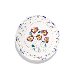 Serving Plate - Anemone Milk Midnight Flowers - Small (2 pieces)