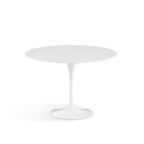Saarinen Round Tulip Table, white acrylic top (H64/65, D91) - Knoll - Furniture by Designcollectors