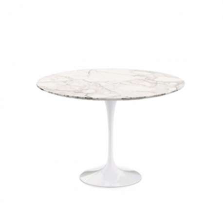 Saarinen Lounge-Height Tulip Table, Marble Calacatta top (H64/65, D91) - Knoll - Eero Saarinen - Furniture by Designcollectors