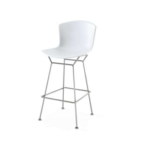 Bertoia Plastic Bar Stool - Chrome - White - Knoll - Harry Bertoia - Furniture by Designcollectors