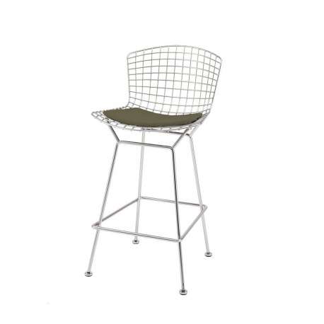 Bertoia Bar Stool unupholstered - Grey-Brown seat pad - Knoll - Harry Bertoia - Furniture by Designcollectors