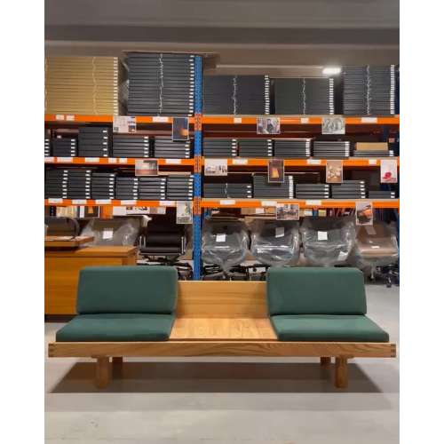 L09G Houten bank 3 plaatsen - kussens voor 2 pers. - Furniture by Designcollectors