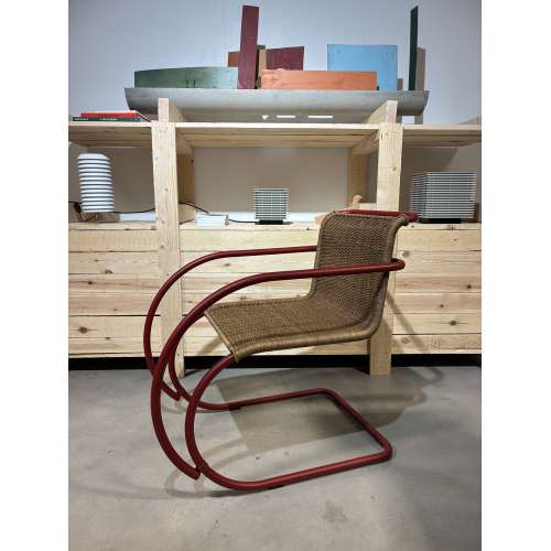 MR Side Chair Rattan, with arms, Dark Red - Knoll - Ludwig Mies van der Rohe - Chairs - Furniture by Designcollectors