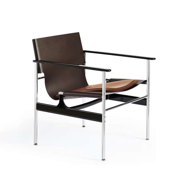 Pollock Armchair, Black, Dark brown cowhide, Velluto Pelle leather - Knoll - Charles Pollock - Chairs - Furniture by Designcollectors