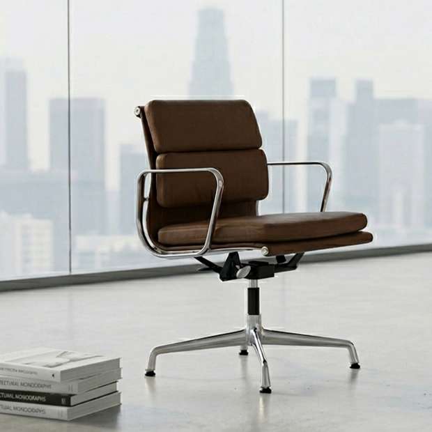 Soft Pad Chair EA 231 - Leather - Polished - Terra 20361 Umber - Special Edition - Vitra - Charles & Ray Eames - Office Chairs - Furniture by Designcollectors