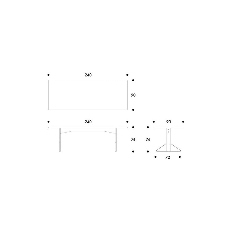 dimensions REB 002 Kaari large dining table - artek - Ronan and Erwan Bouroullec - Tables - Furniture by Designcollectors