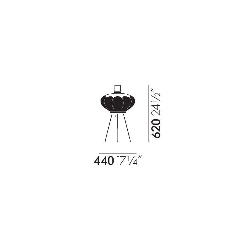 dimensions Akari 9AD Floor Lamp - Vitra - Isamu Noguchi - Google Shopping - Furniture by Designcollectors