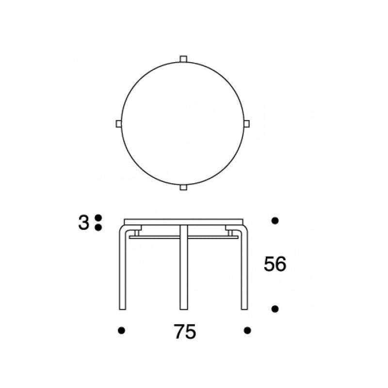 dimensions 907B Double coffee table - Artek - Alvar Aalto - Aalto korting 10% - Furniture by Designcollectors