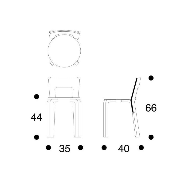 dimensions 65 Chair - artek - Alvar Aalto - Home - Furniture by Designcollectors