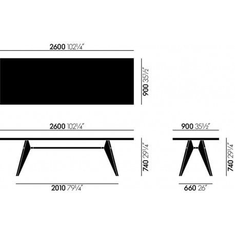 EM Tafel (Hout) - vitra - Jean Prouvé - Tafels - Furniture by Designcollectors