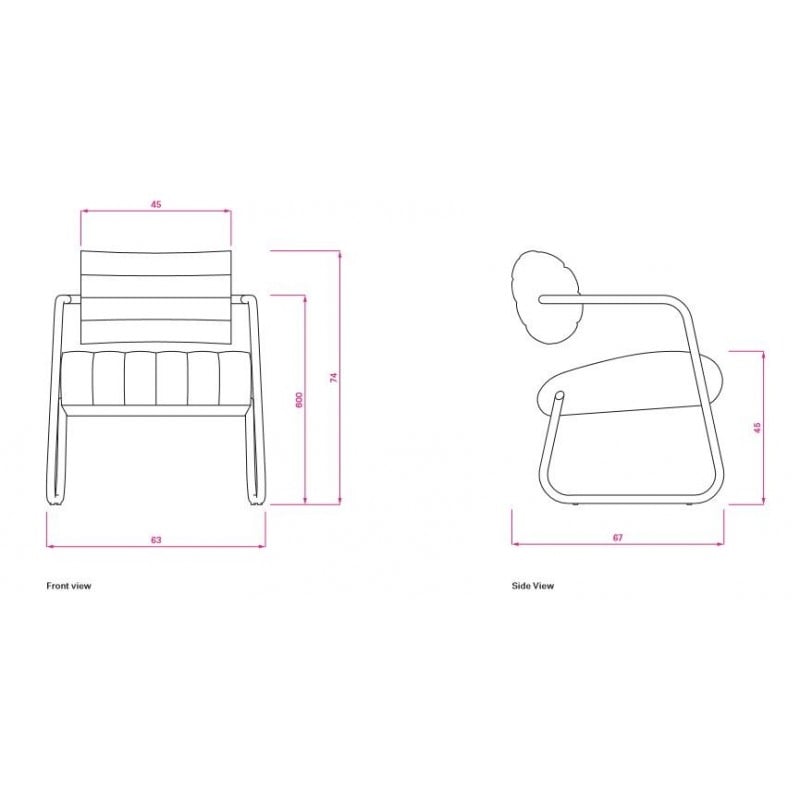 dimensions Classicon Bonaparte - Classicon - Eileen Gray - Fauteuils et clubs - Furniture by Designcollectors