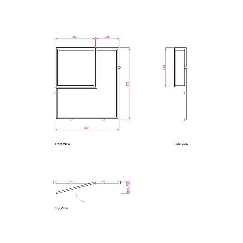 afmetingen Castellar Wandspiegel - Classicon - Eileen Gray - Home - Furniture by Designcollectors