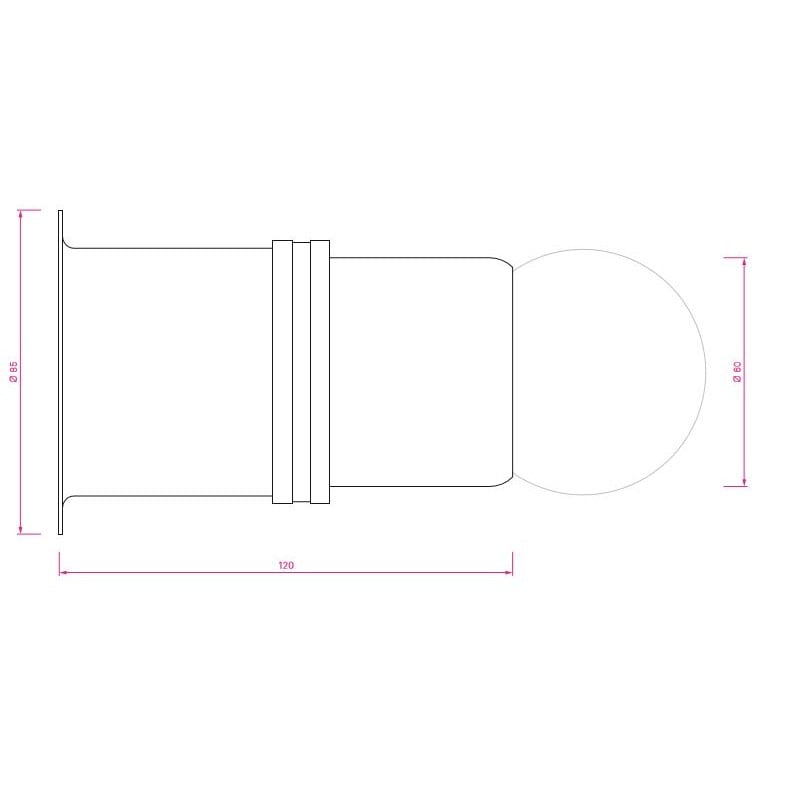 dimensions Pailla Wandlamp / Plafondlamp - Classicon - Eileen Gray - Verlichting - Furniture by Designcollectors