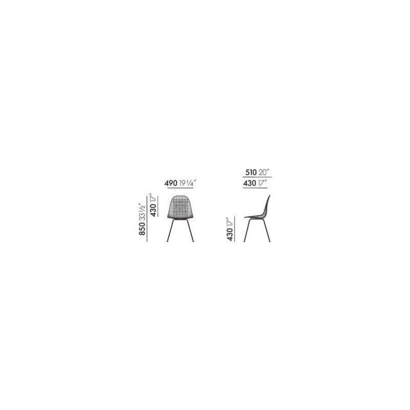 dimensions Wire Chair DKX-2 - Vitra - Charles & Ray Eames - Home - Furniture by Designcollectors
